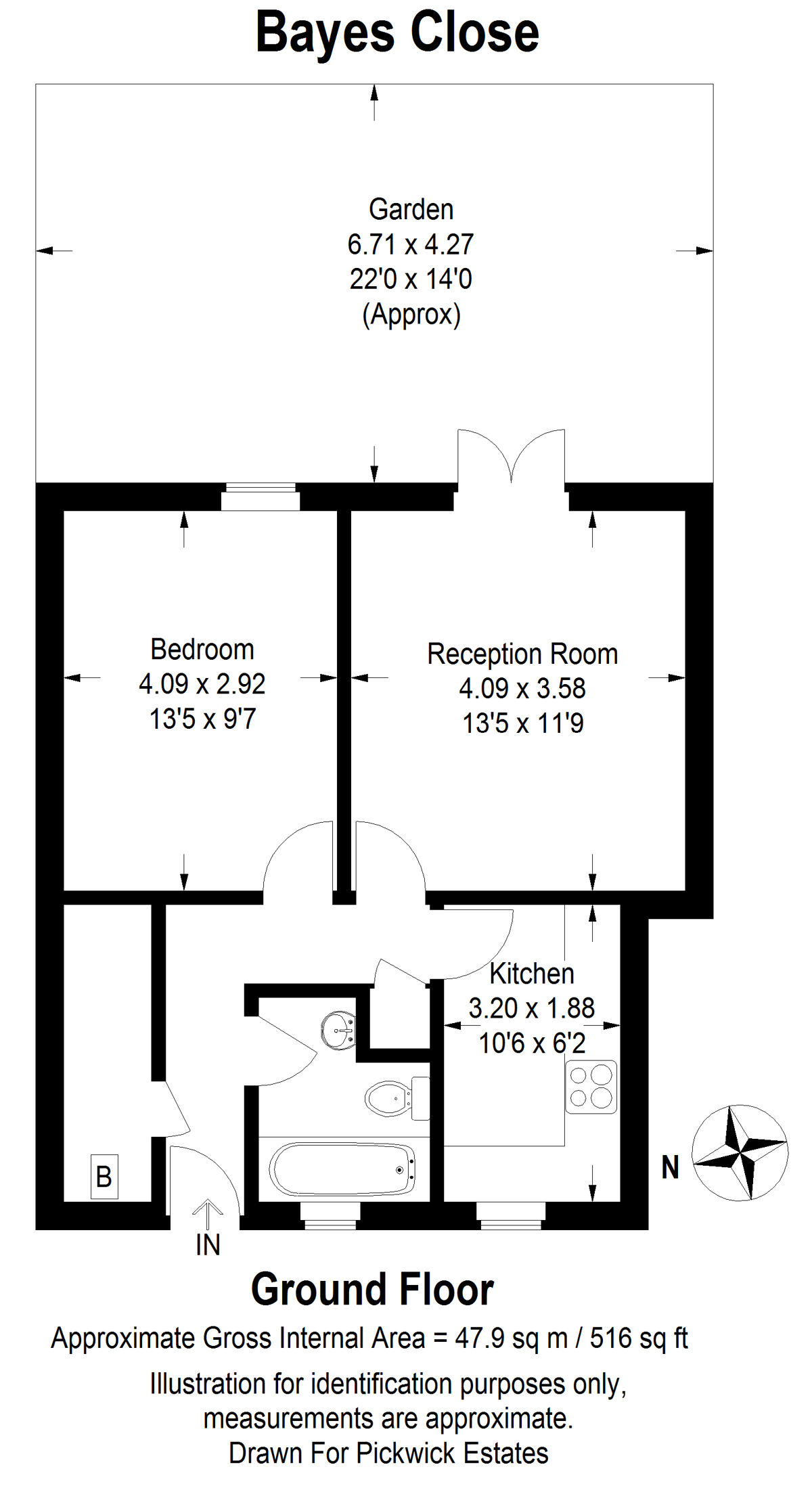 Floor plan for Bayes Close 