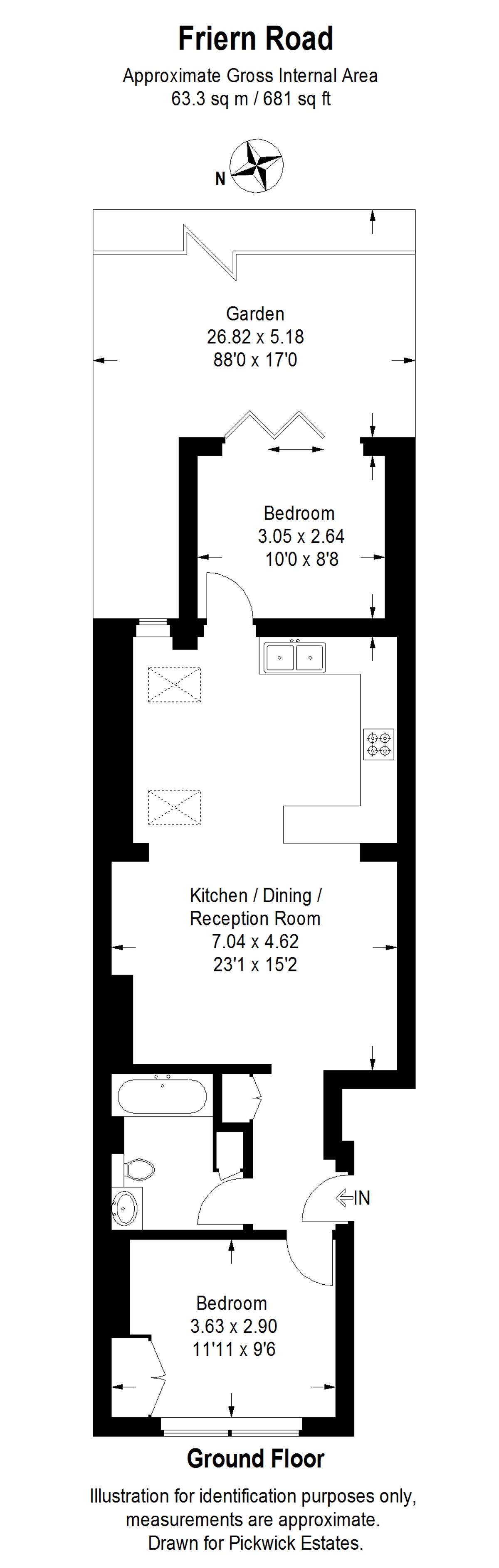 Floor plan for Friern Road