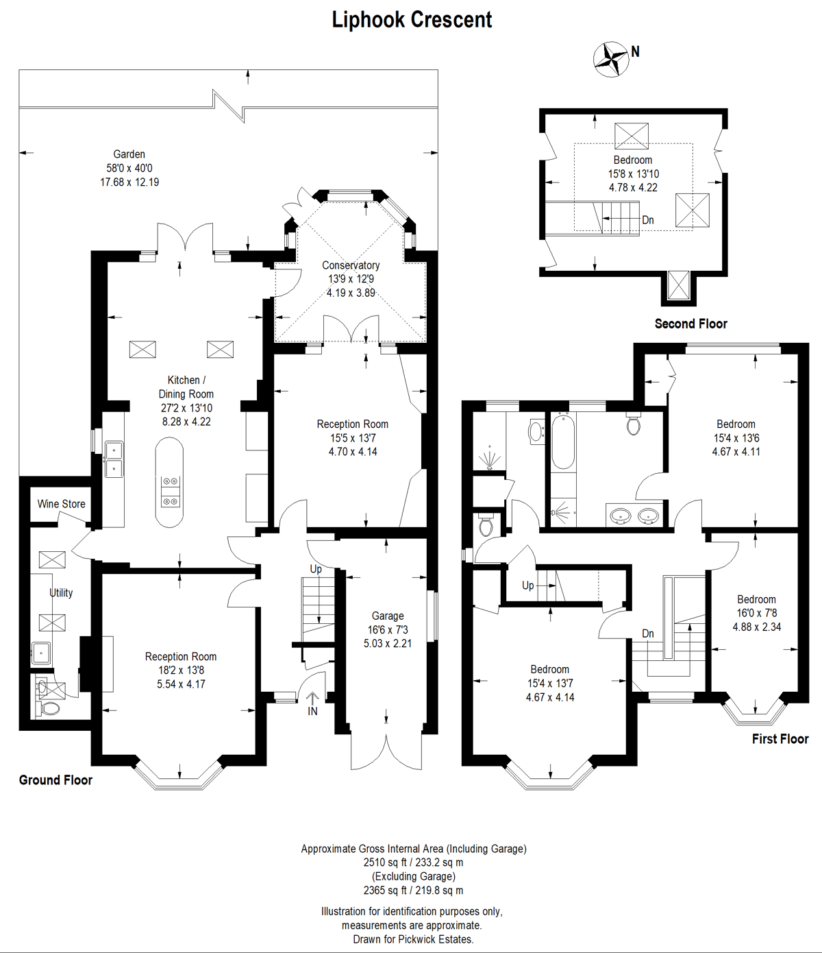 Floor plan for Liphook Cresent 