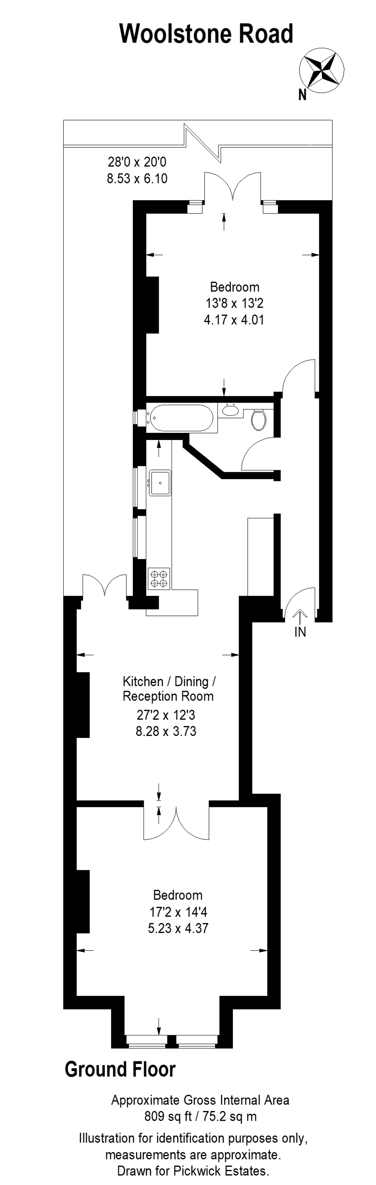 Floor plan for Woolstone Road