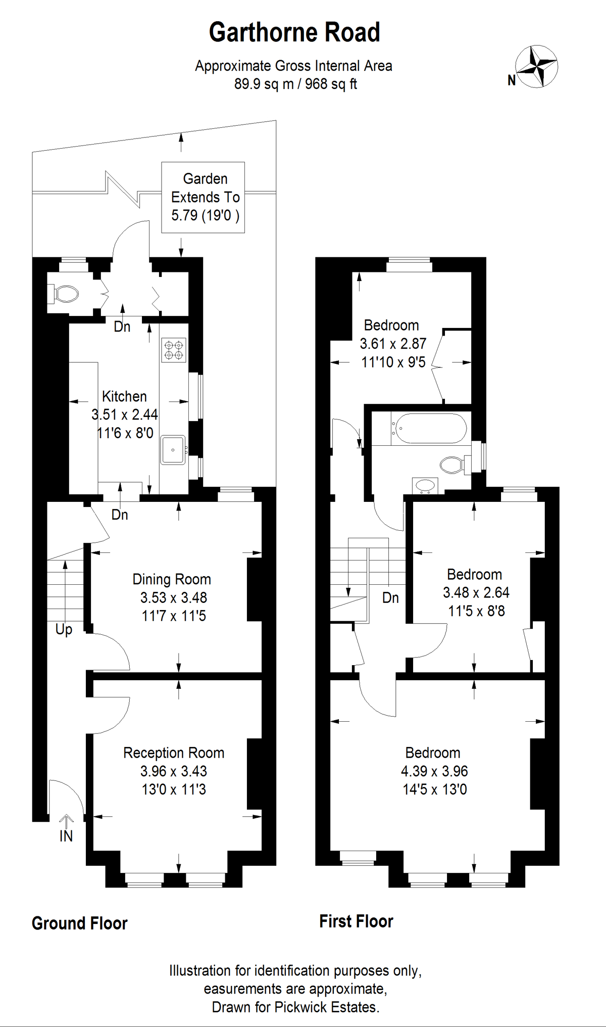 Floor plan for Garthorne Road 