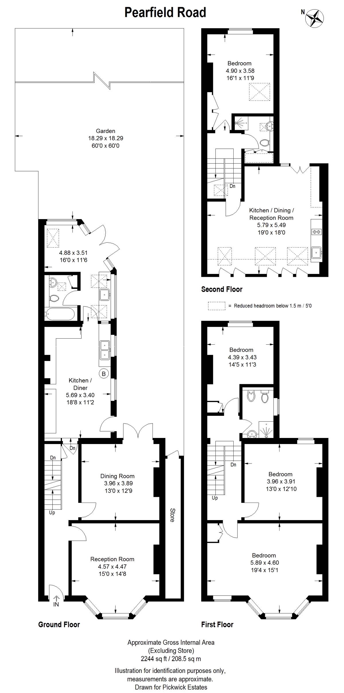 Floor plan for Pearfield Road 