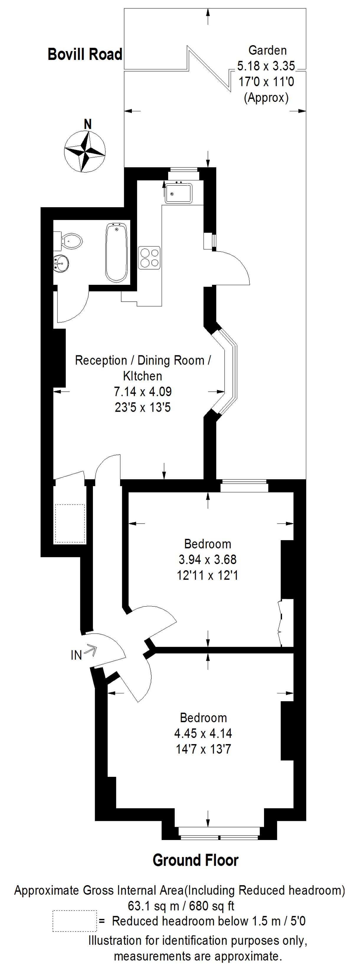Floor plan for Bovill Road