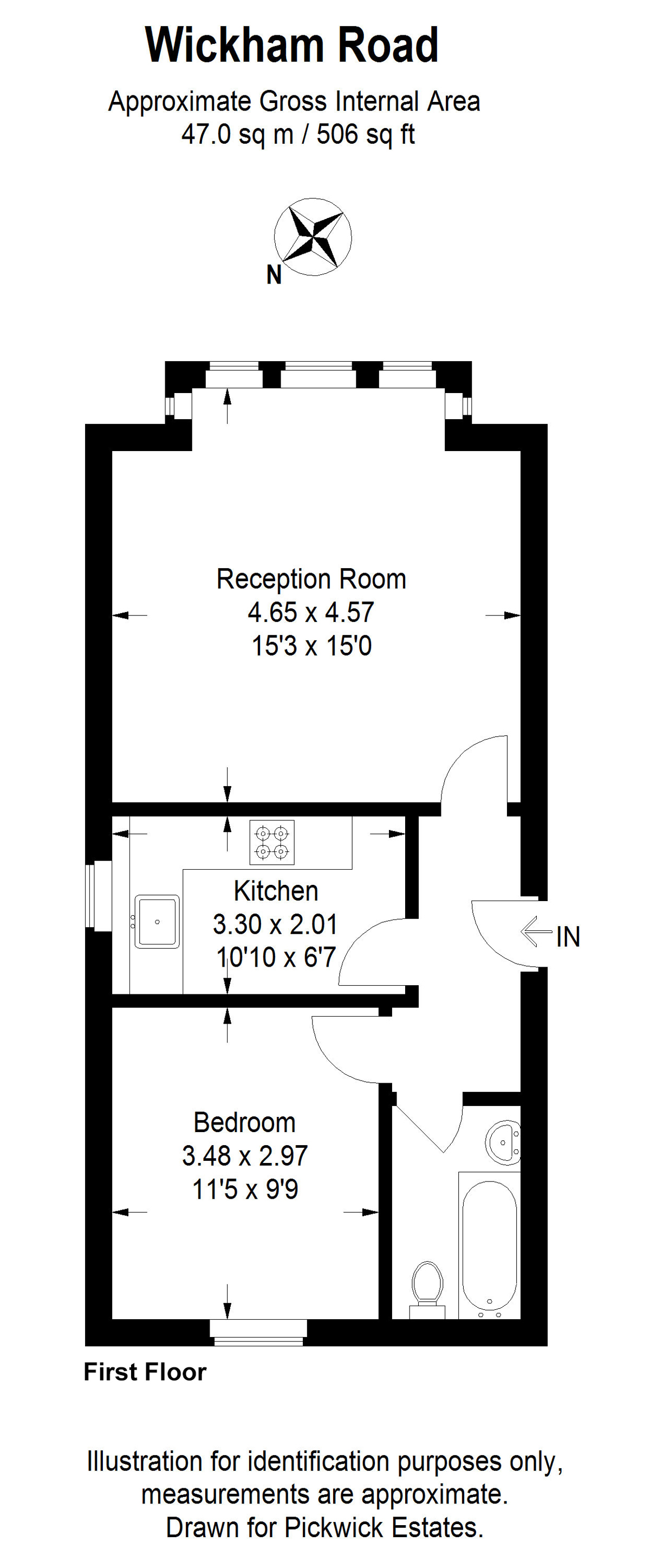 Floor plan for Wickham Road 