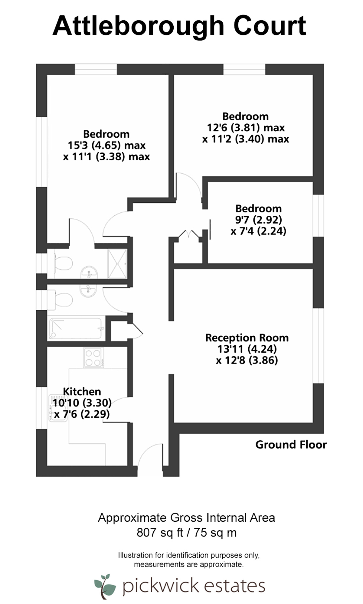 Floor plan for Attlebrough Court 