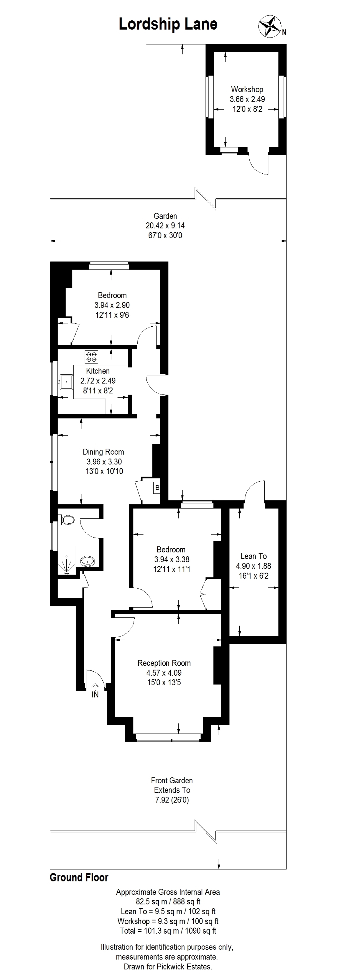 Floor plan for Lordship Lane 